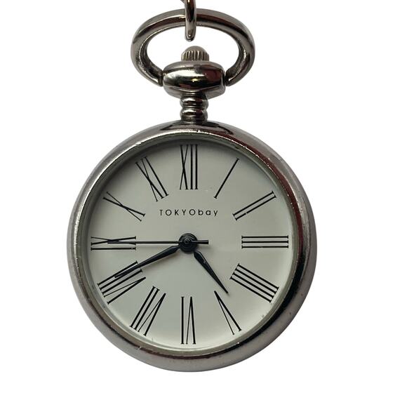 Tokyo Bay Quartz Pendant Pocket Watch Necklace 30" -  Open Face - New Battery - Picture 2 of 9